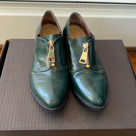 Deep Green BCBG Zipper Loafers - Picture 1 of 5